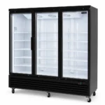 3 door upright display freezer with glass doors and LED lighting