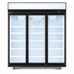 3 door upright display freezer with glass doors and LED lighting