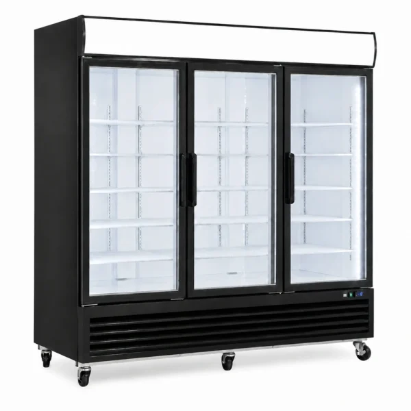 LC83_Front-left with doors closed 2090L commercial glass door display freezer for supermarkets