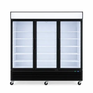 Wellquip 2090L 3 door upright display freezer FC83 front view