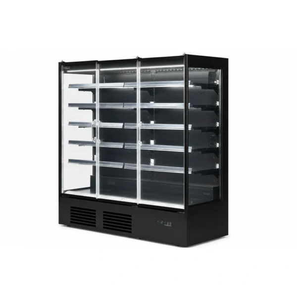 Commercial multideck display fridge with glass doors