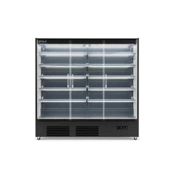 3 door commercial merchandising fridge with Low-E glass