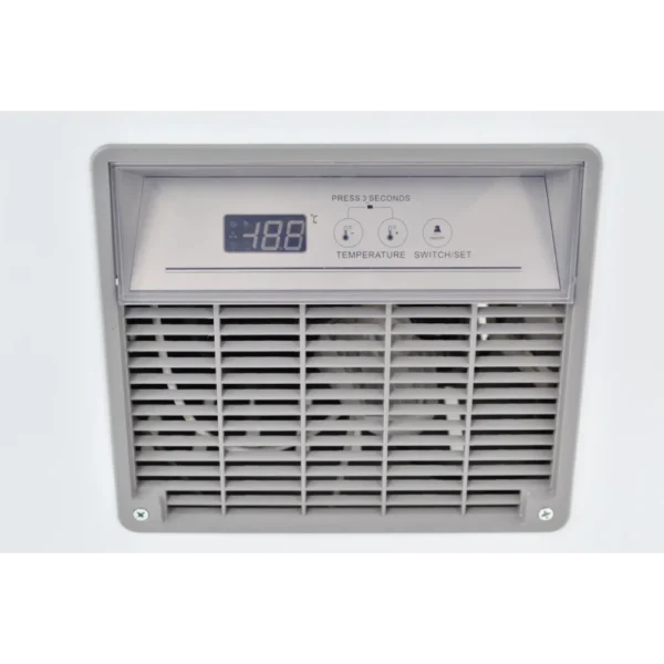 Energy-efficient glass display chest freezer with 1000L capacity, LED lighting, auto defrost and curved sliding doors