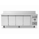 4 door commercial bench freezer with stainless steel doors, splashback and low running costs