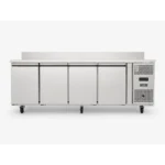 4 door commercial bench freezer with stainless steel doors, splashback and low running costs