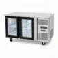 Glass door under bench fridge with 280L capacity, LED lights, fan-forced cooling and low energy usage