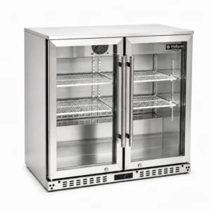Stainless steel under bar fridge for cafés, offices, alfresco areas