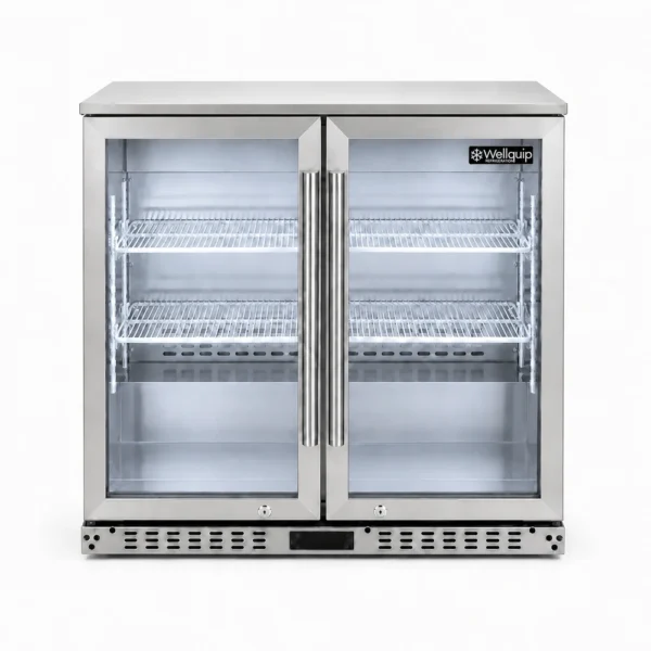 Wellquip BF230 milk fridge with adjustable shelves