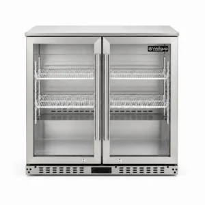 2 door back bar fridge with LED lighting