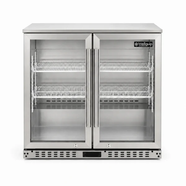 2 door back bar fridge with LED lighting
