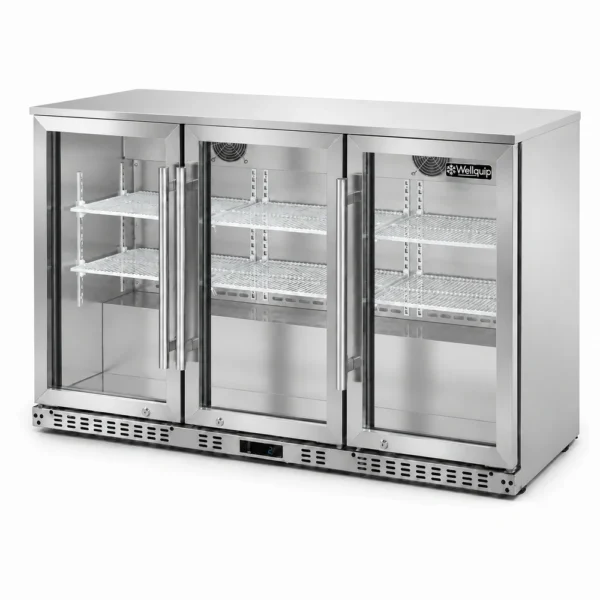 3 door back bar fridge with LED lighting