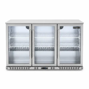 Premium stainless steel 3 door back bar fridge with LED lighting