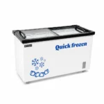Commercial glass display freezer for supermarkets