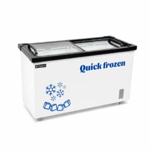 Commercial glass display freezer for supermarkets