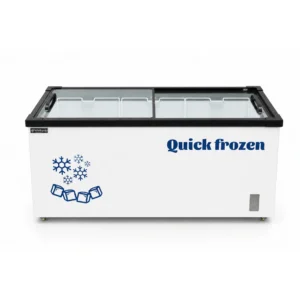 Commercial glass display freezer for supermarkets