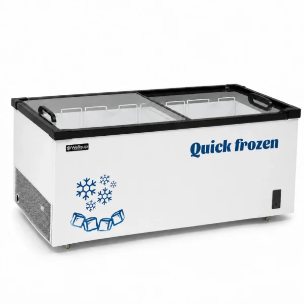 CF2010BS_Front-left with doors closed 950L tuckerbox freezer with adjustable storage sections