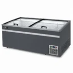 Anthracite grey commercial chest freezer with Low-E glass