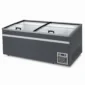 Anthracite grey commercial chest freezer with Low-E glass