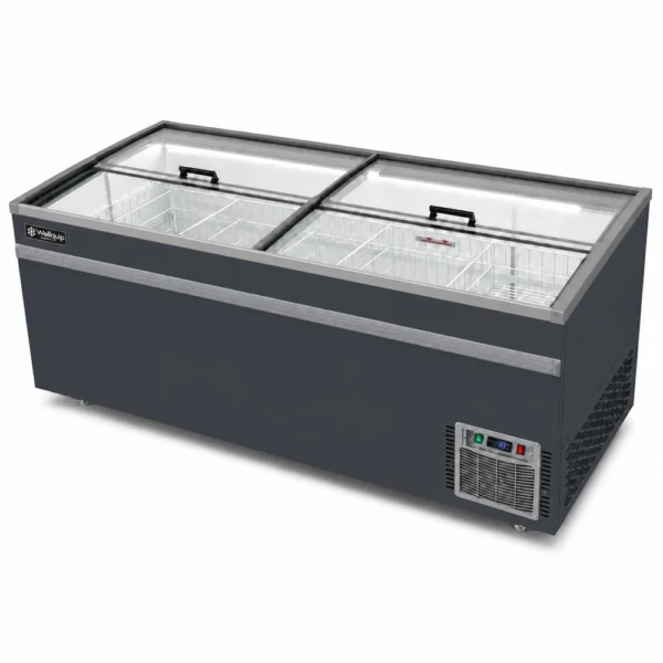 Retail display chest freezer with 5 storage sections