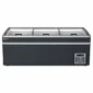 Low-profile island chest freezer for supermarkets