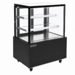 Commercial dessert display fridge with anti-fog panoramic glass