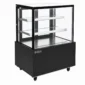 Commercial dessert display fridge with anti-fog panoramic glass