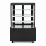 Commercial dessert display fridge with anti-fog panoramic glass