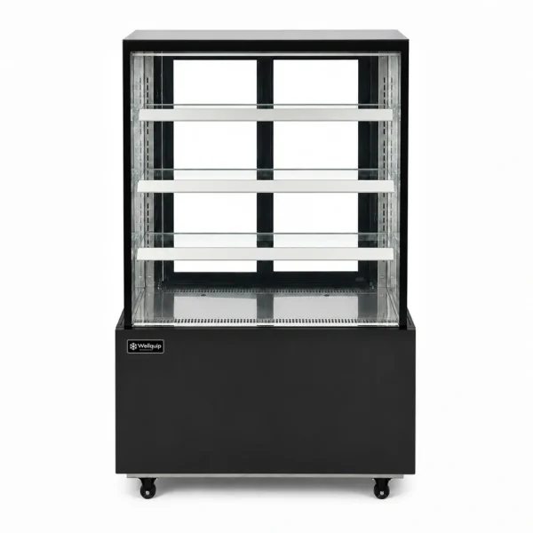 CX09_Front with doors closed Commercial dessert display fridge with anti-fog panoramic glass