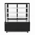 Commercial dessert display fridge with anti-fog panoramic glass