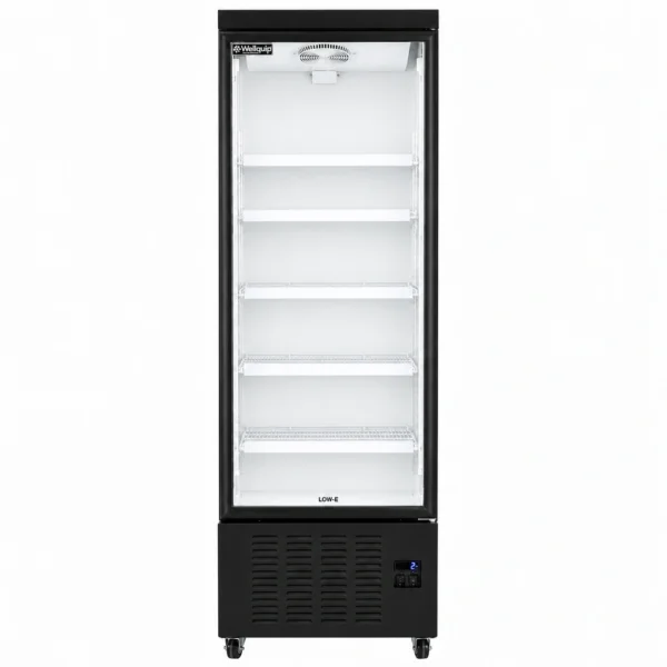Wellquip 550L 1 door upright display fridge front view