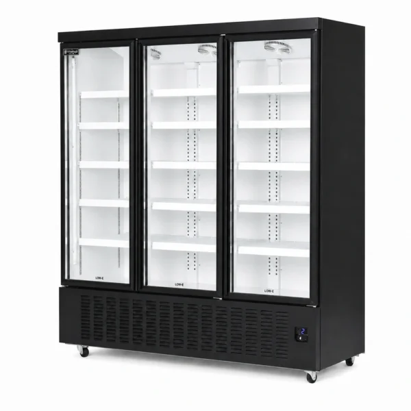 FA3X_Front-right with doors closed 1650L commercial glass door display fridge for supermarkets