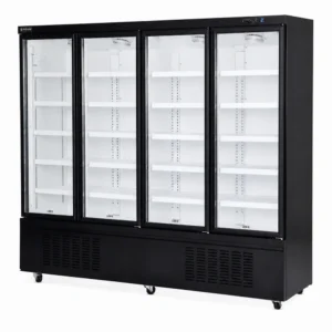 Commercial upright display fridge for chilled food merchandising