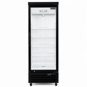 Wellquip 620L 1 door upright display fridge front view