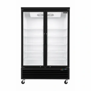 Wellquip 1360L 2 door upright display fridge front view
