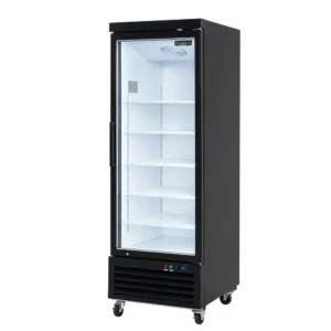 Black 1 door commercial display freezer for frozen products