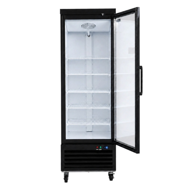 1 door upright display freezer with glass doors and LED lighting