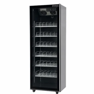 Black commercial display fridge for drinks and food