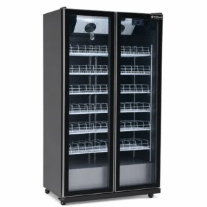 Commercial glass door fridge for cafés and retail
