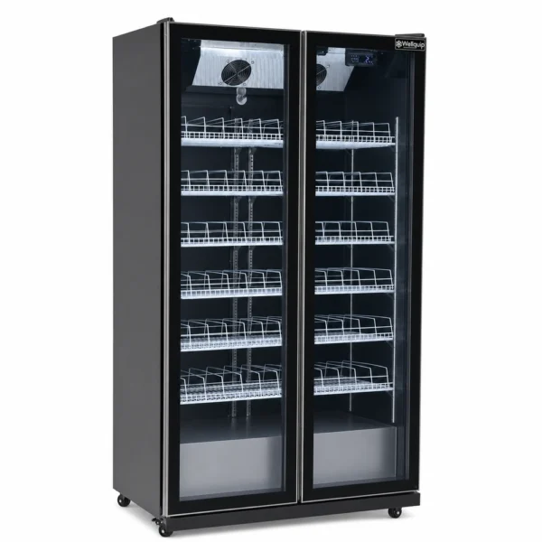 IV115_Front-left with doors closed Commercial glass door fridge for cafés and retail