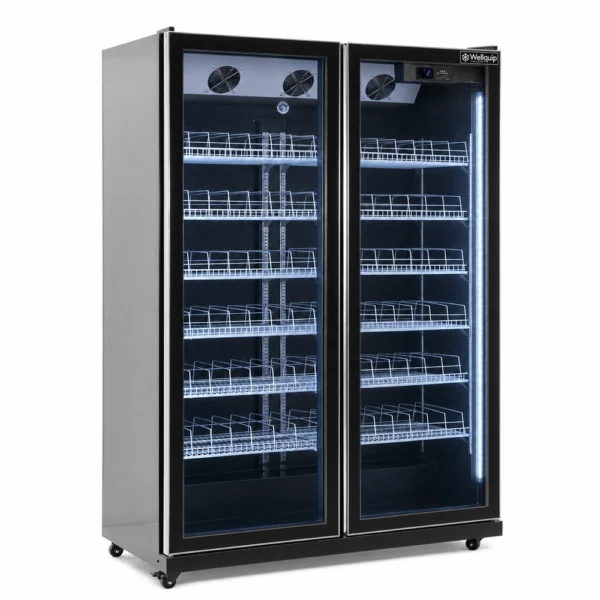 Commercial glass door fridge for cafés and retail