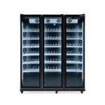 Black commercial display fridge for drinks and food