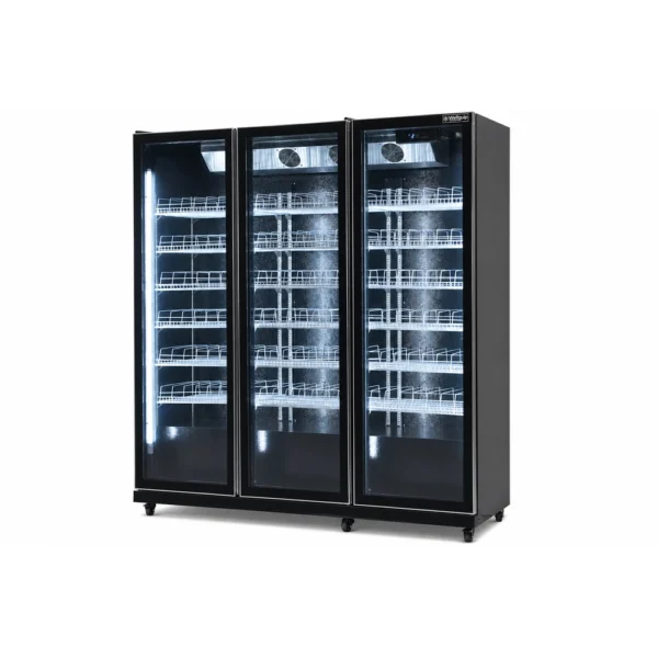 Commercial glass door fridge for cafés and retail