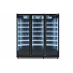 Black commercial display fridge for drinks and food