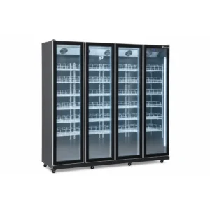 Black commercial display fridge for drinks and food