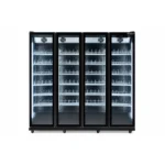 Upright display fridge with vertical LED lighting
