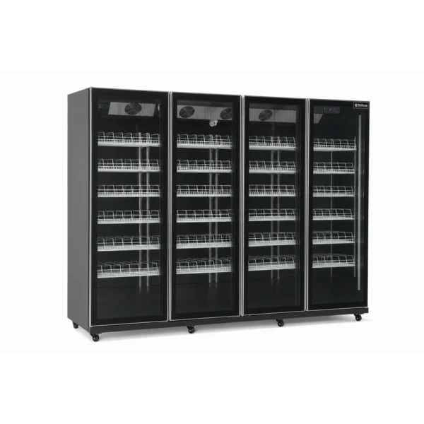 Commercial glass door fridge for cafés and retail