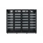Upright display fridge with vertical LED lighting