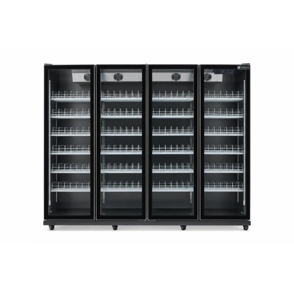 IV256_Front with doors closed Upright display fridge with vertical LED lighting