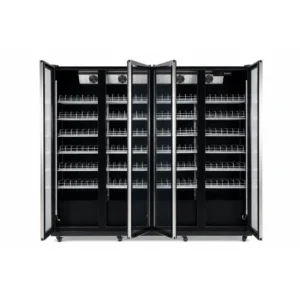 Black commercial display fridge for drinks and food