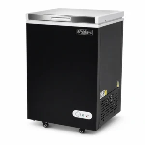 Black storage chest freezer for cafés, takeaway shops and compact kitchens